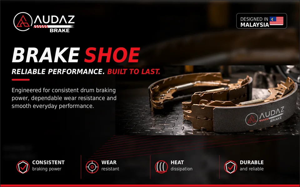 AUDAZ brake shoes manufactured in Malaysia